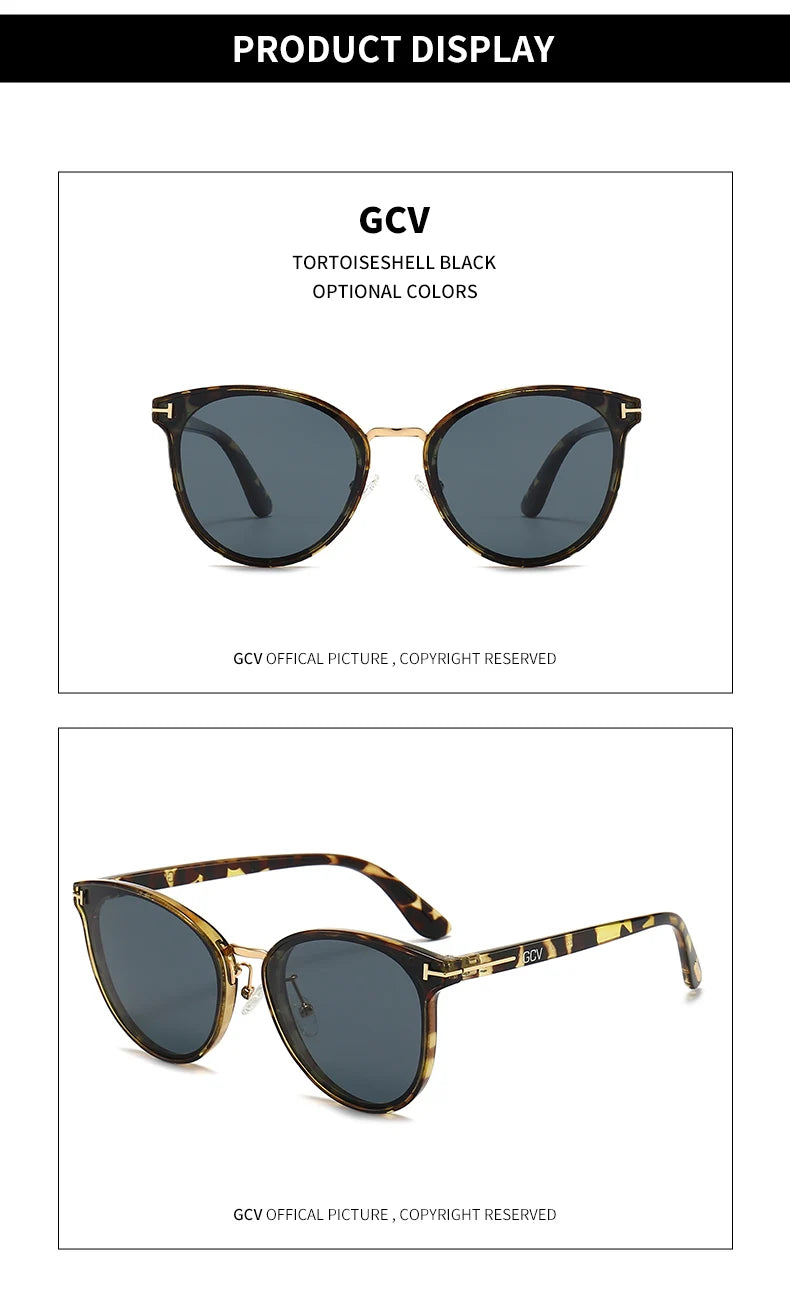 2025 GCV Polarized Lady Sunglasses Cat Eye Fashion  Sun Glasses Luxury Woman Female Brand  Ultralight Frame Tourism Party  Leisu