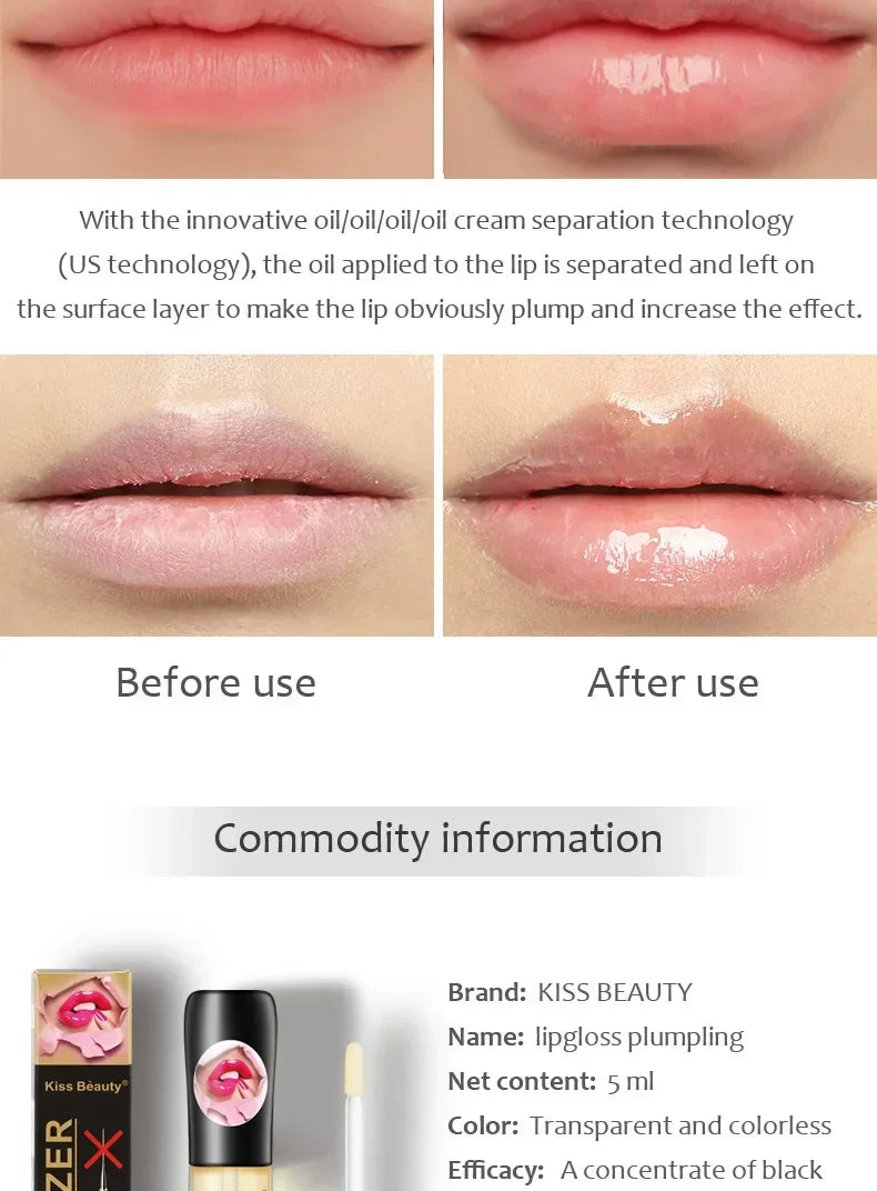 Fast Volumising Lip Plumper Serum Sexy Lip Oil Gloss Increase Lip Elasticity Reduce Fine Lines Brighten Moisturizing Lip Care