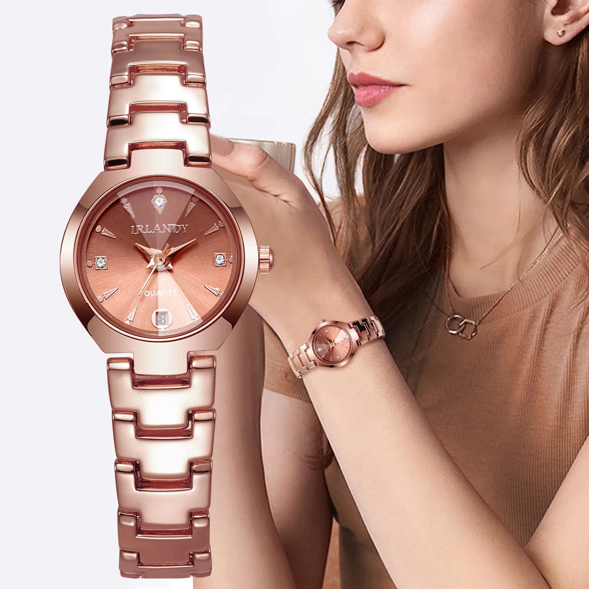 Luxury Women Watches Fashion Small Dial Quartz Watch Ladies Calendar Wristwatches Reloj Mujer(Without Box)