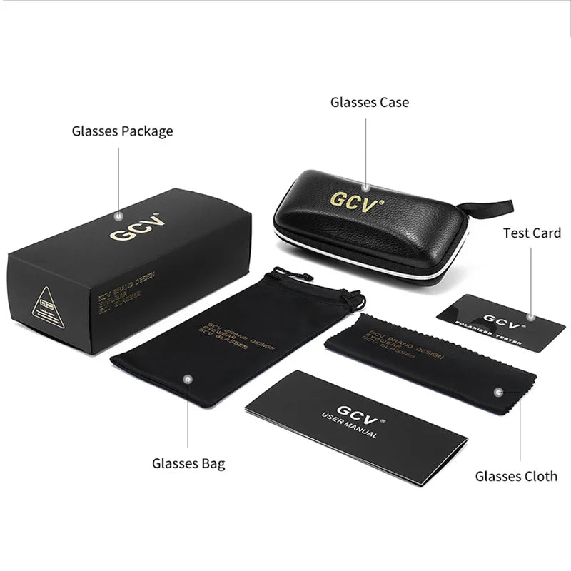 2025 GCV Polarized Lady Sunglasses Cat Eye Fashion  Sun Glasses Luxury Woman Female Brand  Ultralight Frame Tourism Party  Leisu