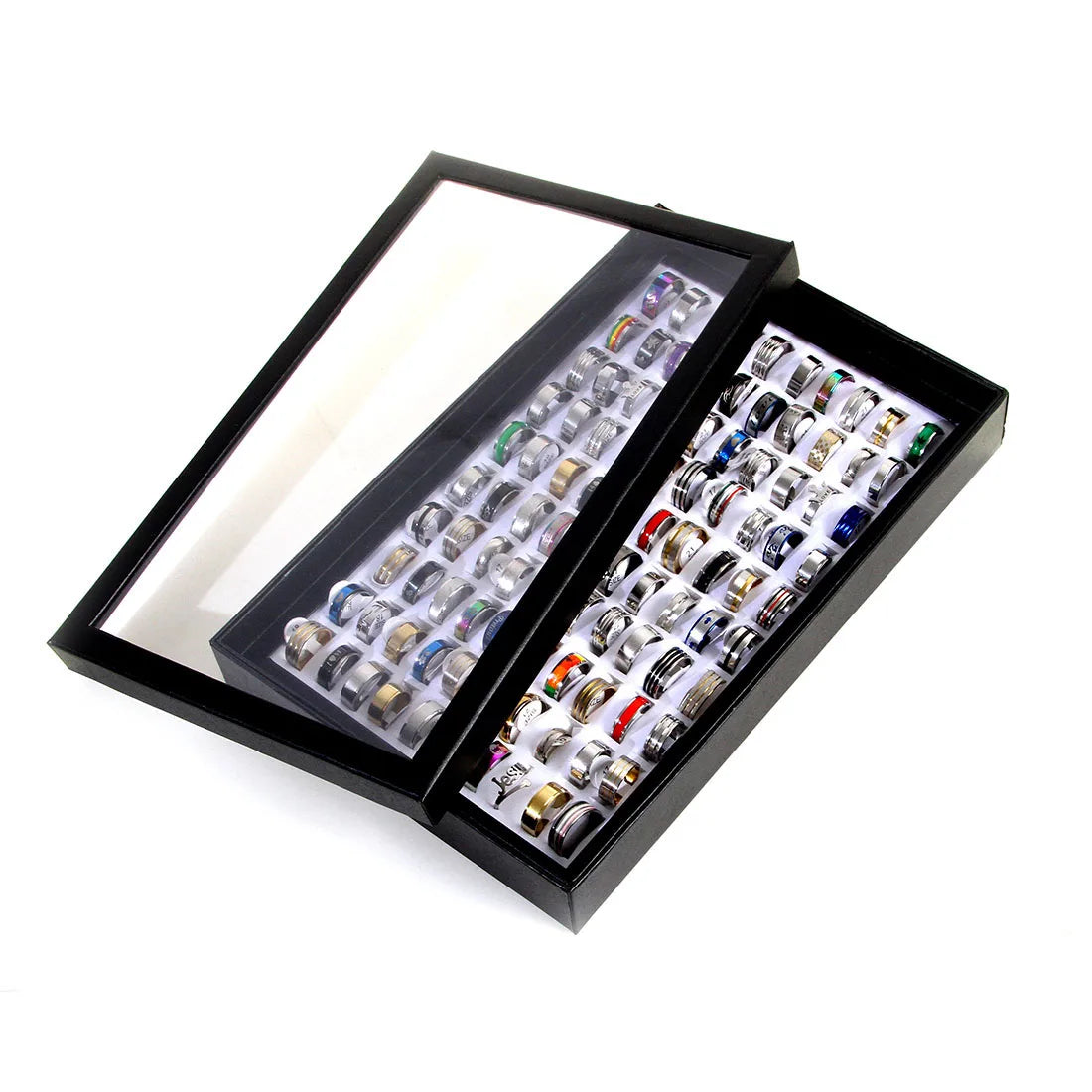 100pcs/Lots Stainless steel Rings Fashion Jewelry Party Gift Wedding Rings Mix Style Wholesale Mens Womens