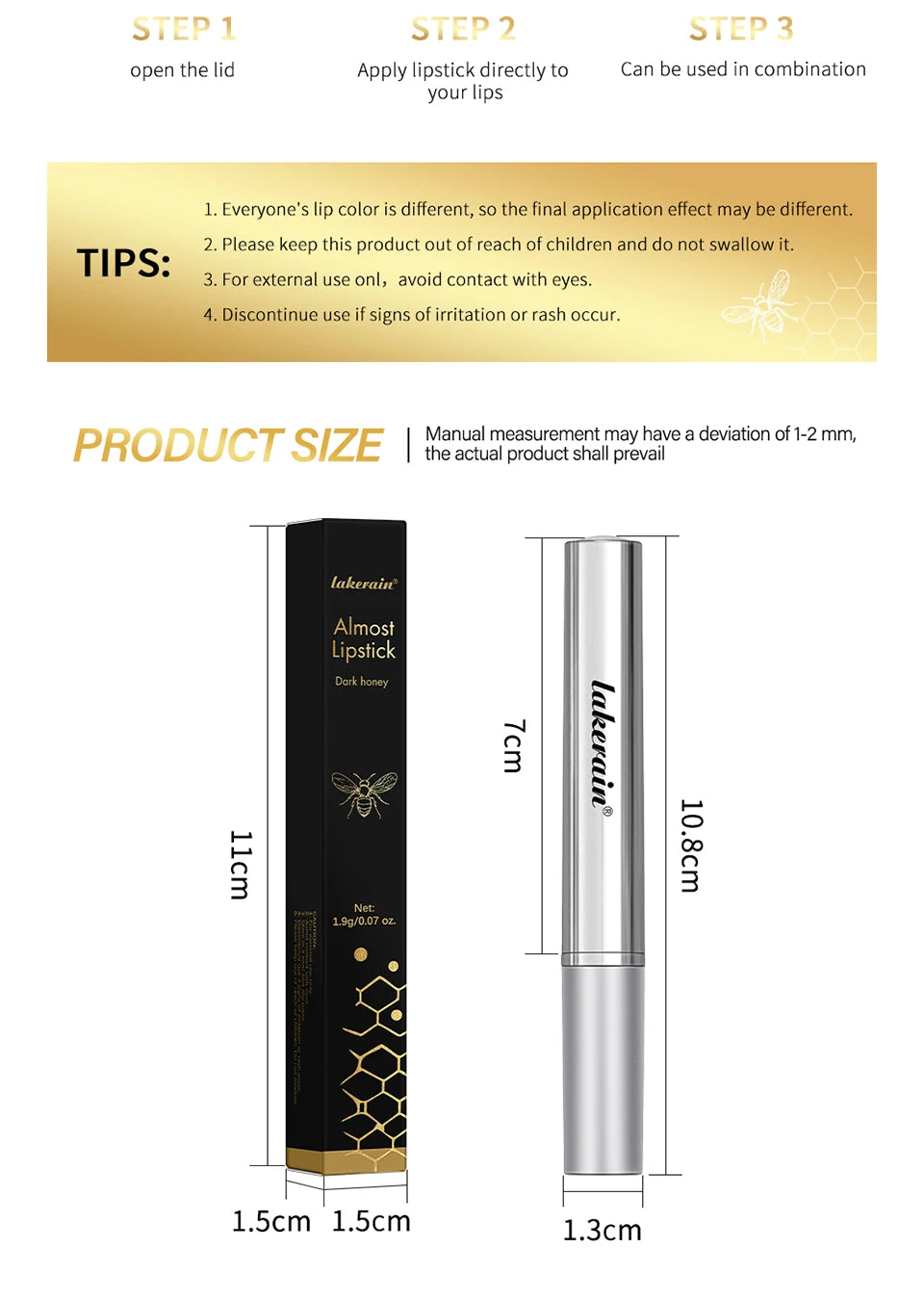 Long Lasting Moisturizing Black Honey Lipstick Natural Lip Plumper Makeup Lip Plumping Gloss Cosmetics Exfoliating for Lip