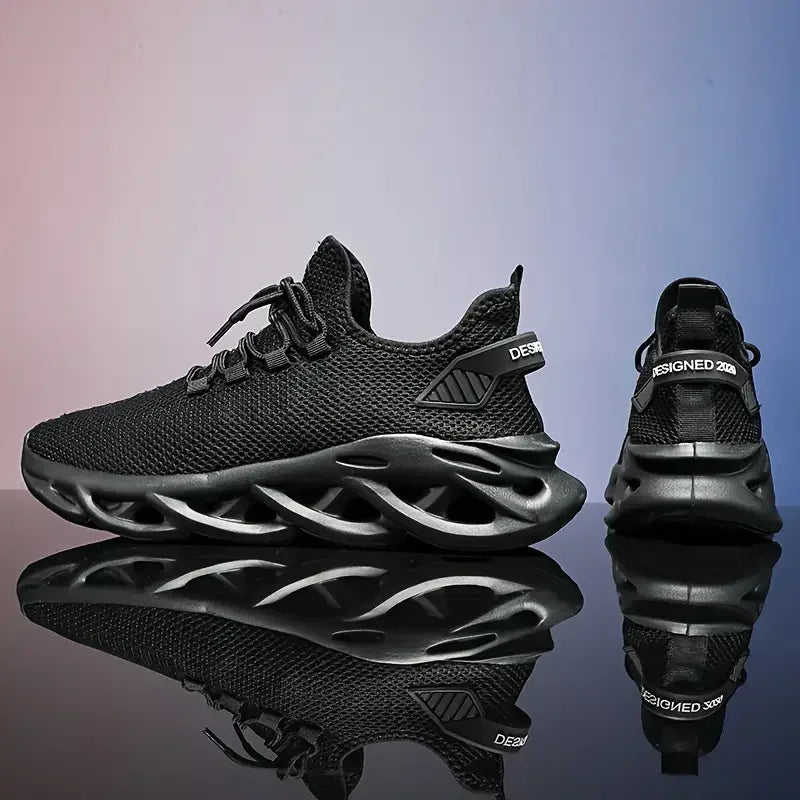 Men Casual Sport Shoes Breathable Lightweight Sneakers Outdoor Mesh Black Running Shoes Athletic Jogging Tenis Walking Shoes