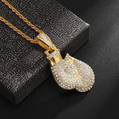Fashion Hip Hop Bing Ice Crystal Letter Xo Necklace Cubic Zirconia Pendant Men's Hip Hop Rock Amulet Jewelry