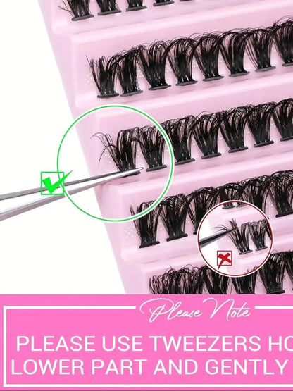 MJ Individual Lashes 8-16mm 200pcs Cluster Lashes Natural Look Mixed Tray DIY Eyelash Extension Volume Lash Clusters Eyelashes