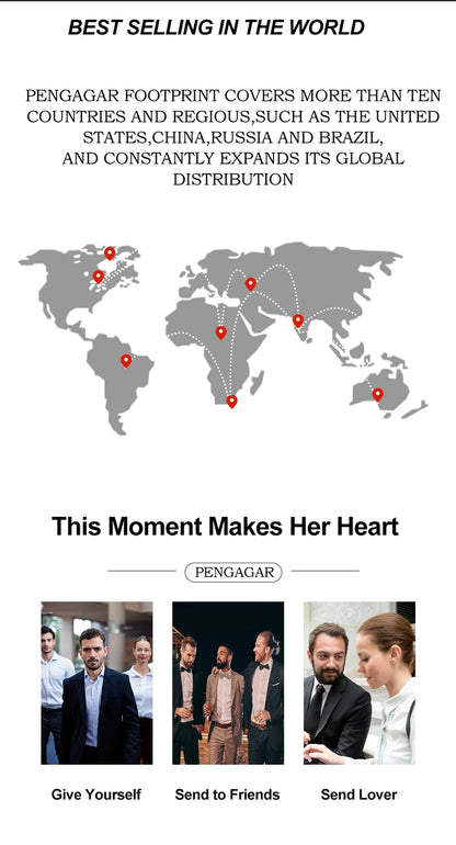 PENGAGAR Luxury Quartz Man Wristwatch Sport Men Watches Waterproof Luminous Date Week Stainless Steel Men's Watch Male Reloj+box