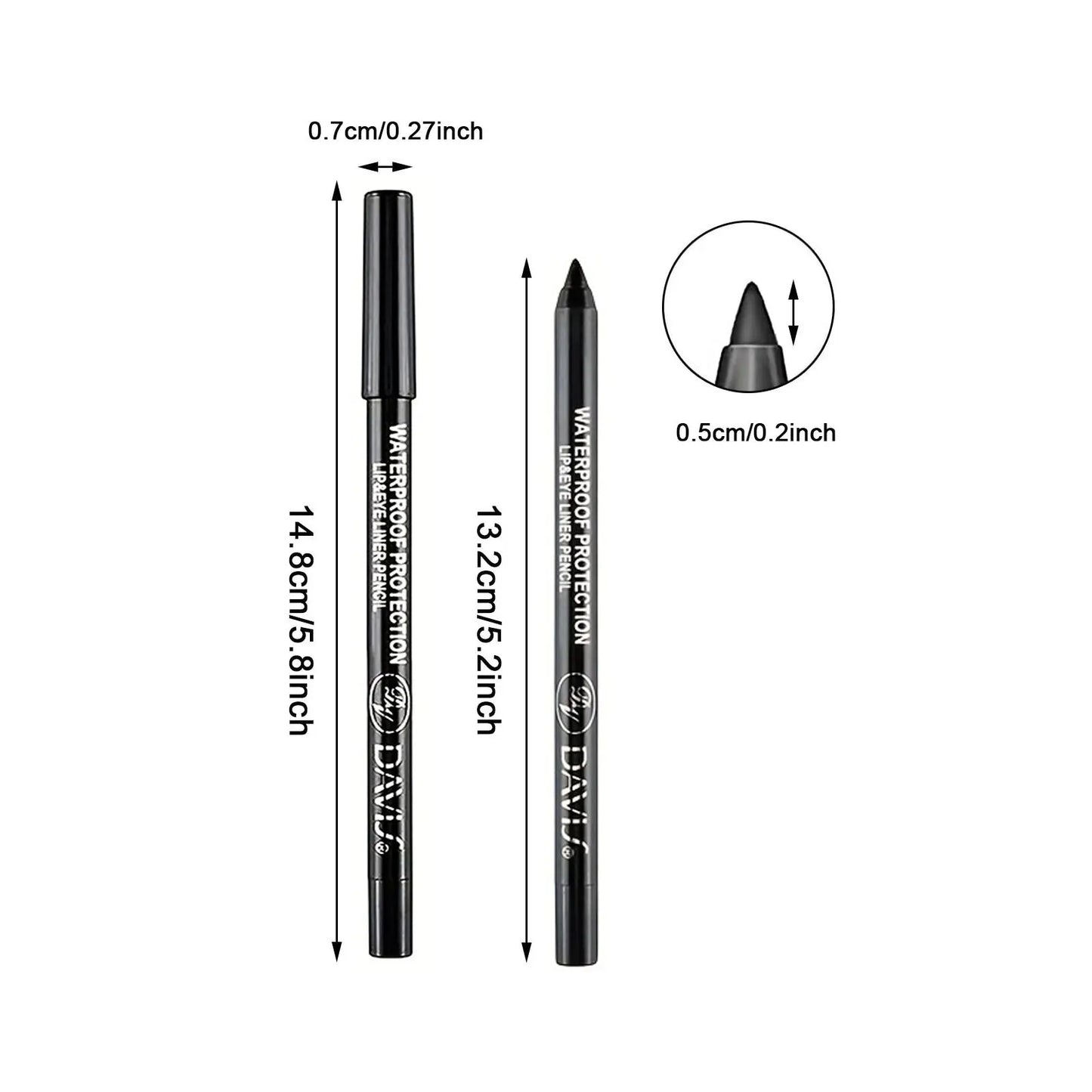 Smudge-Proof High-Shine Waterproof Eyeliner Pencil - Long-Lasting, Ethically Made, Black & Multicolor Options