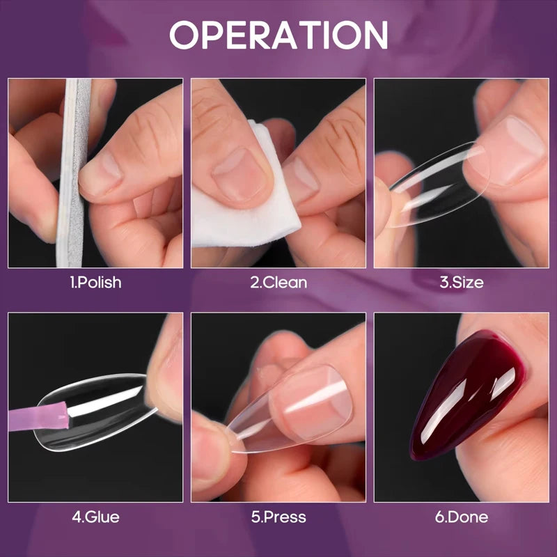 240 件 Almond False Nail Tips Clear Matt Soft Fake Nails Extension 12 Sizes for Home DIY Nail Salon Manicure