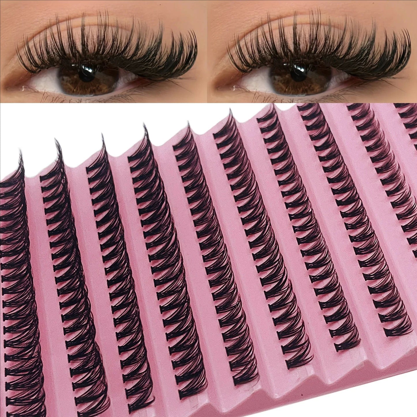 MJ Individual Lashes 8-16mm 200pcs Cluster Lashes Natural Look Mixed Tray DIY Eyelash Extension Volume Lash Clusters Eyelashes
