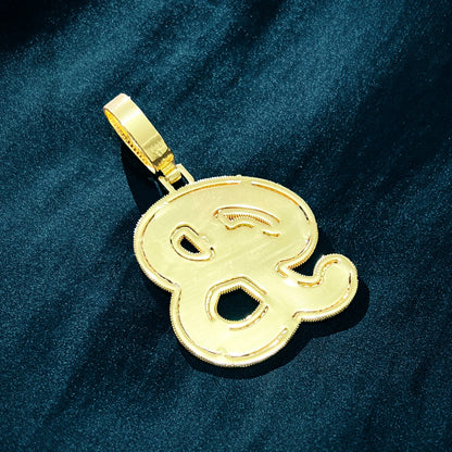 CUC Initials Baguette Cursive Letter Pendant Necklace For Men Women Iced Out Hip Hop Chain Fashion Rock Jewelry Gift A-Z