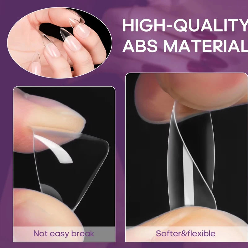 240 件 Almond False Nail Tips Clear Matt Soft Fake Nails Extension 12 Sizes for Home DIY Nail Salon Manicure