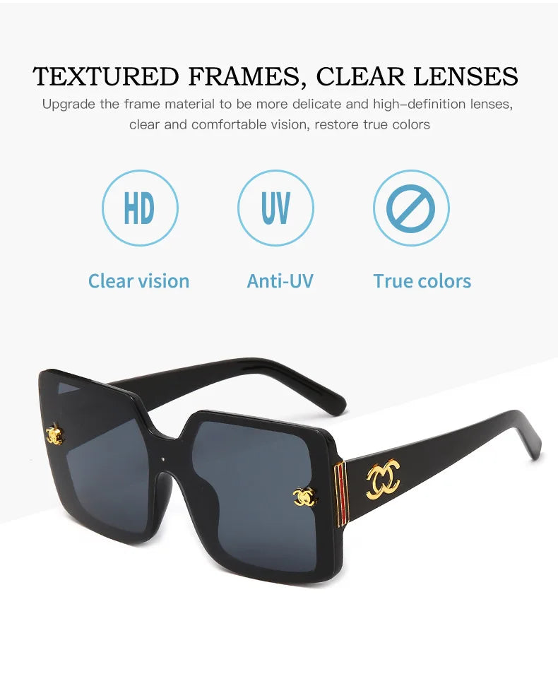 New Luxury Glamour Sunglasses for Women and Men Designer Famous Brand Glasses Square Stylish Trend Eyewear UV400