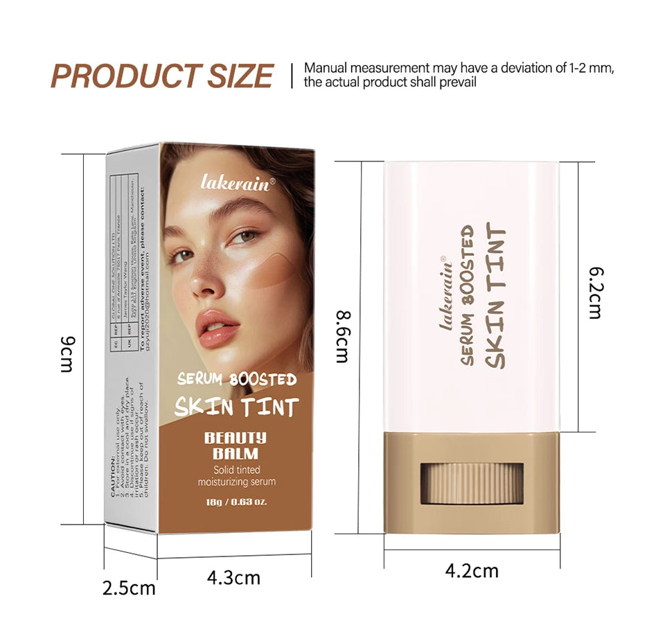 Stick Foundation Balm Serum Boosted Skin Tint Foundation Stick Smooth Plumper Hight Coverage Travel Bronze Foundation Stick Make