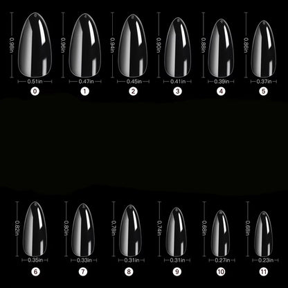 240 件 Almond False Nail Tips Clear Matt Soft Fake Nails Extension 12 Sizes for Home DIY Nail Salon Manicure