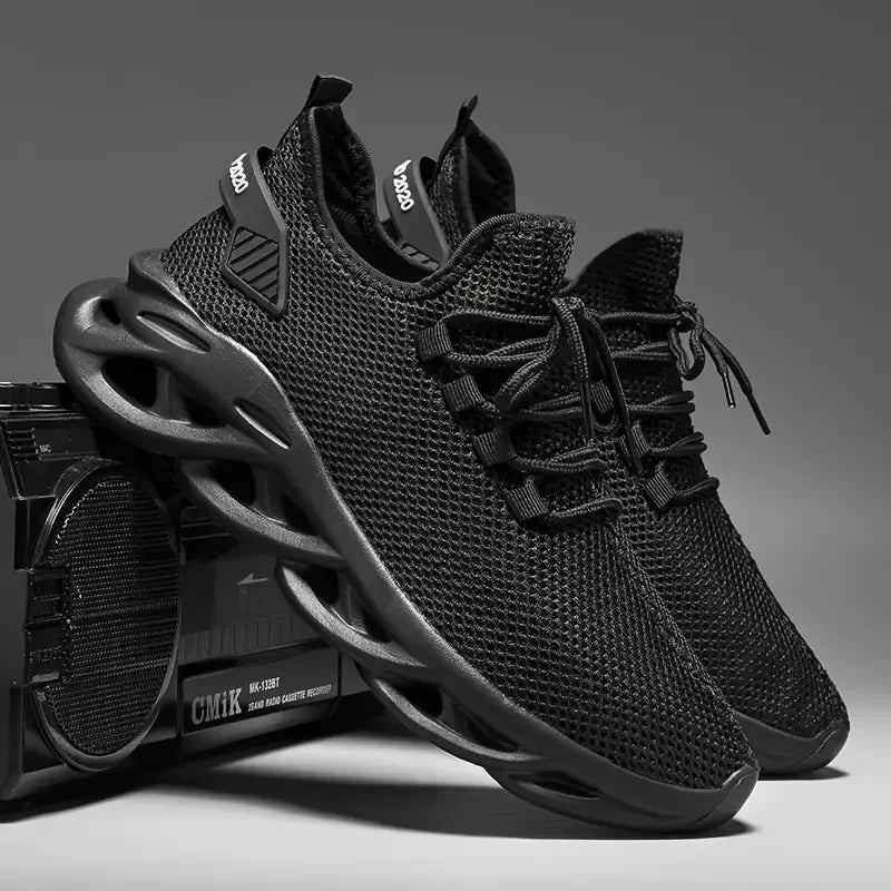 Men Casual Sport Shoes Breathable Lightweight Sneakers Outdoor Mesh Black Running Shoes Athletic Jogging Tenis Walking Shoes