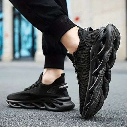 Men Casual Sport Shoes Breathable Lightweight Sneakers Outdoor Mesh Black Running Shoes Athletic Jogging Tenis Walking Shoes