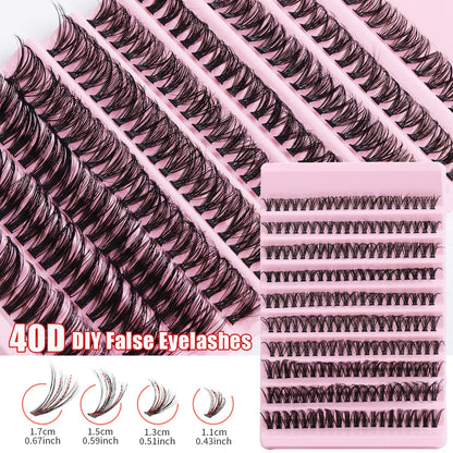 MJ Individual Lashes 8-16mm 200pcs Cluster Lashes Natural Look Mixed Tray DIY Eyelash Extension Volume Lash Clusters Eyelashes