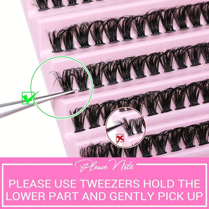 MJ Individual Lashes 8-16mm 200pcs Cluster Lashes Natural Look Mixed Tray DIY Eyelash Extension Volume Lash Clusters Eyelashes