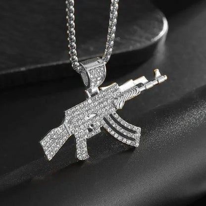 Fashion Hip Hop Bing Ice Crystal Letter Xo Necklace Cubic Zirconia Pendant Men's Hip Hop Rock Amulet Jewelry