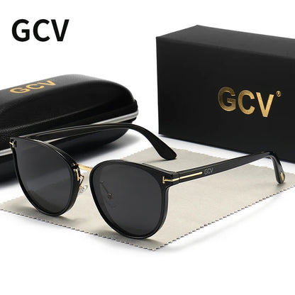 2025 GCV Polarized Lady Sunglasses Cat Eye Fashion  Sun Glasses Luxury Woman Female Brand  Ultralight Frame Tourism Party  Leisu