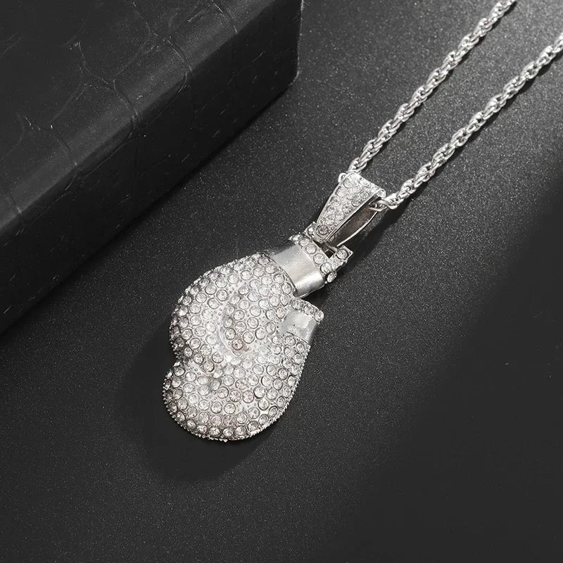Fashion Hip Hop Bing Ice Crystal Letter Xo Necklace Cubic Zirconia Pendant Men's Hip Hop Rock Amulet Jewelry
