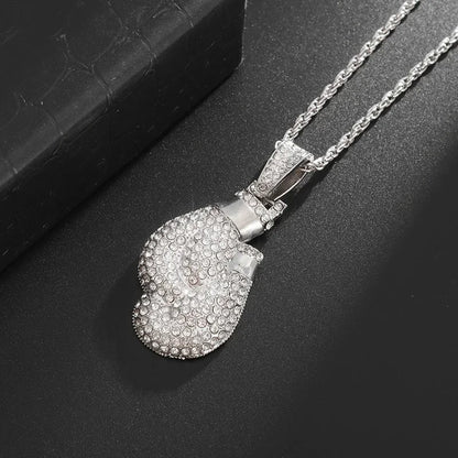 Fashion Hip Hop Bing Ice Crystal Letter Xo Necklace Cubic Zirconia Pendant Men's Hip Hop Rock Amulet Jewelry