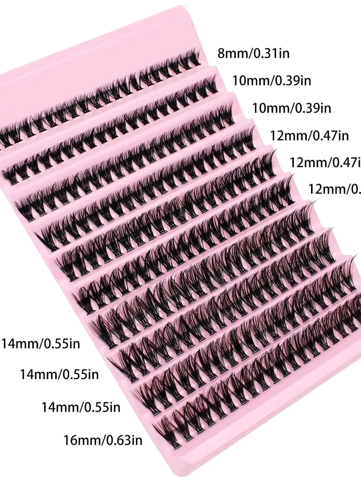 MJ Individual Lashes 8-16mm 200pcs Cluster Lashes Natural Look Mixed Tray DIY Eyelash Extension Volume Lash Clusters Eyelashes