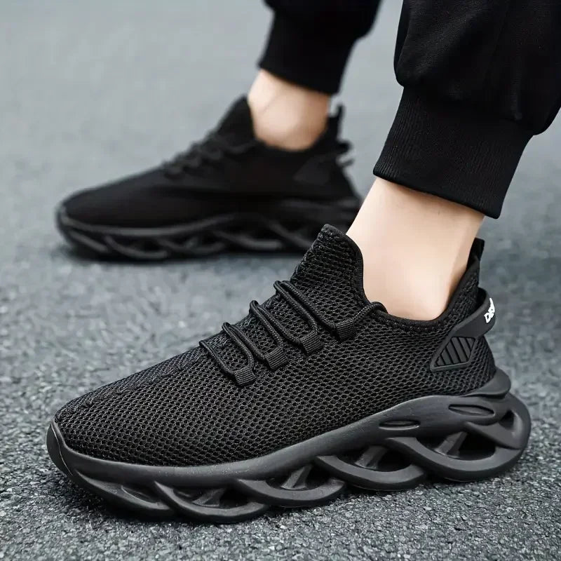 Men Casual Sport Shoes Breathable Lightweight Sneakers Outdoor Mesh Black Running Shoes Athletic Jogging Tenis Walking Shoes