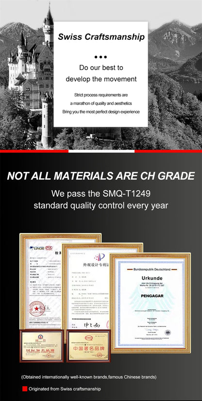 PENGAGAR Luxury Quartz Man Wristwatch Sport Men Watches Waterproof Luminous Date Week Stainless Steel Men's Watch Male Reloj+box