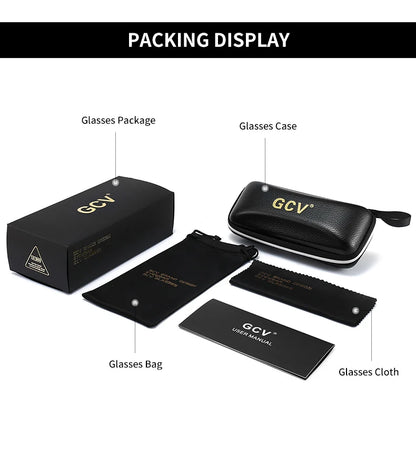 2025 GCV Polarized Lady Sunglasses Cat Eye Fashion  Sun Glasses Luxury Woman Female Brand  Ultralight Frame Tourism Party  Leisu