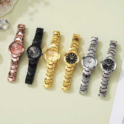 Luxury Women Watches Fashion Small Dial Quartz Watch Ladies Calendar Wristwatches Reloj Mujer（Without Box）