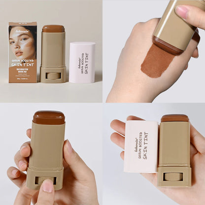 Stick Foundation Balm Serum Boosted Skin Tint Foundation Stick Smooth Plumper Hight Coverage Travel Bronze Foundation Stick Make