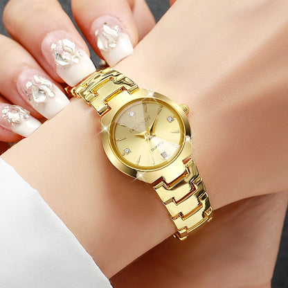 Luxury Women Watches Fashion Small Dial Quartz Watch Ladies Calendar Wristwatches Reloj Mujer（Without Box）