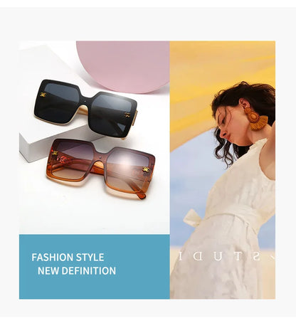 New Luxury Glamour Sunglasses for Women and Men Designer Famous Brand Glasses Square Stylish Trend Eyewear UV400