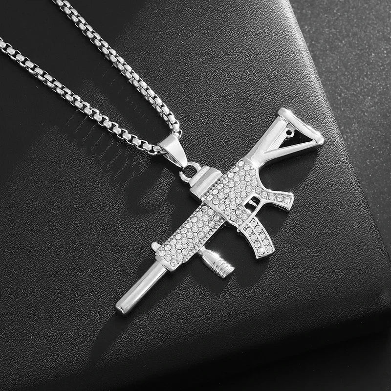 Fashion Hip Hop Bing Ice Crystal Letter Xo Necklace Cubic Zirconia Pendant Men's Hip Hop Rock Amulet Jewelry
