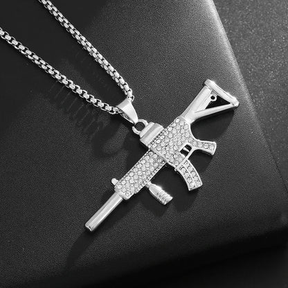 Fashion Hip Hop Bing Ice Crystal Letter Xo Necklace Cubic Zirconia Pendant Men's Hip Hop Rock Amulet Jewelry