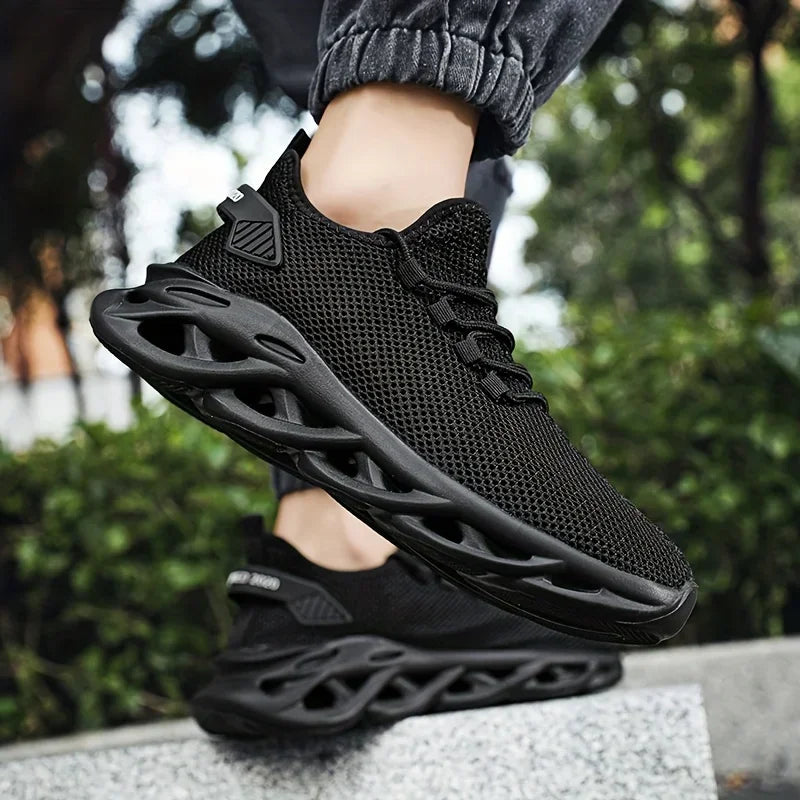 Men Casual Sport Shoes Breathable Lightweight Sneakers Outdoor Mesh Black Running Shoes Athletic Jogging Tenis Walking Shoes